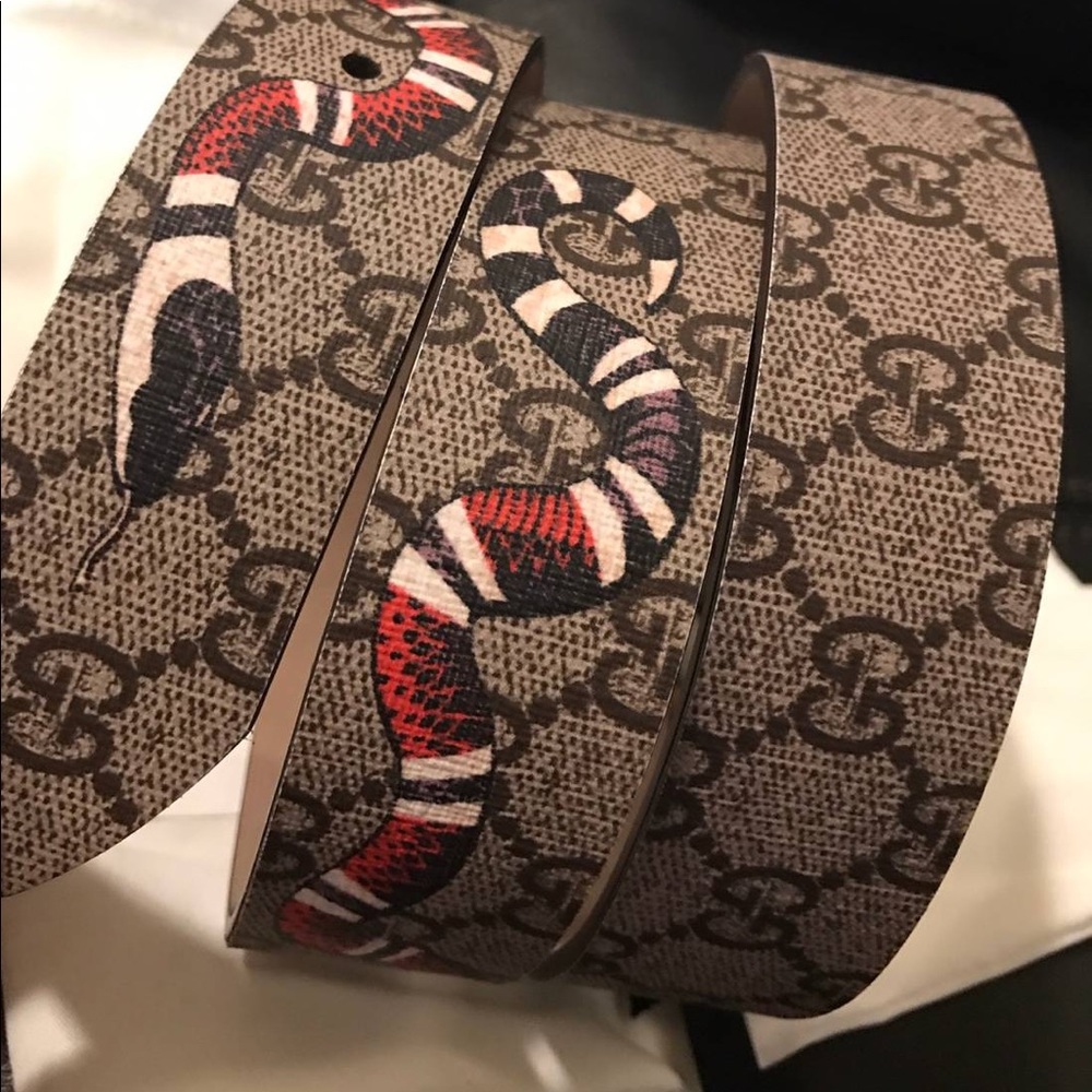 SOLDDDDD Snake print GG supreme Gucci belt